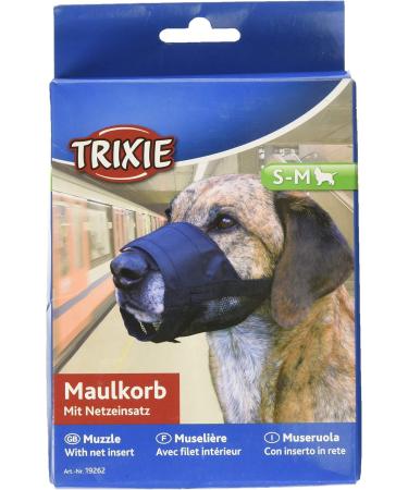 Trixie 19262 Black Dog Muzzle with Mesh Insert - Polyester S-M | 1 Piece for Comfortable & Safe Training - Buy Online on SooperMarket.com