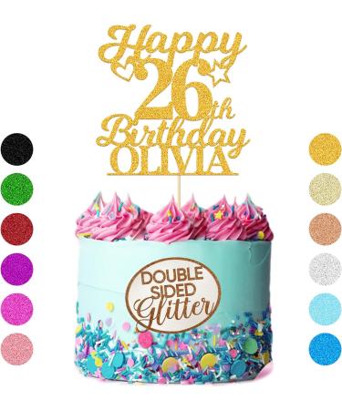 Personalised Happy Birthday Cake Topper Birthday Cake Toppers Gifts for Women Men Custom Glitter Cake Topper with Any Name & Age for 18th 21st 30th 40th 50th 60th Cake Decorations(Gold) - Buy Online on SooperMarket.com