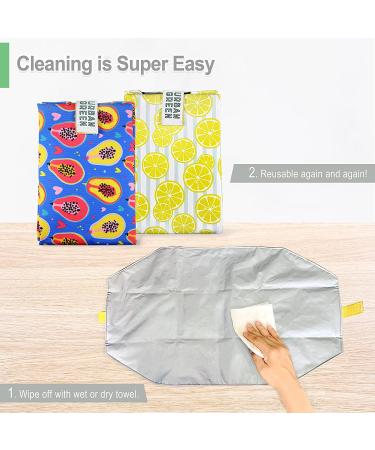 Urban Green Reusable Sandwich Wraps - Lemon & Avocado (Pack of 2) | Deli Food Wrap & Snack Bag Set - Buy Online on SooperMarket.com