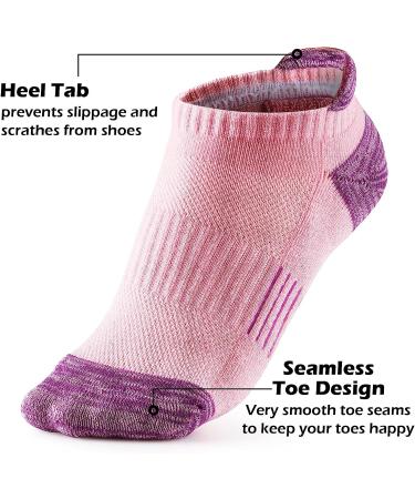 Women's Running Athletic Ankle Socks - 5-Pack Fun Sorbet Colors, Size 8-10 - Buy Online on SooperMarket.com