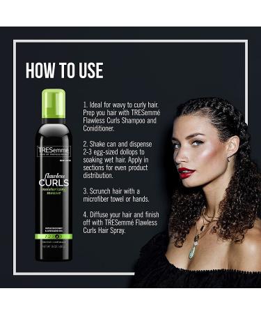 TRESemm Flawless Curls Mousse with Coconut & Avocado Oil - Extra Hold, Lightweight Formula - 2 pk 15 oz - Paraben & Alcohol Free - Soft, Bouncy Curls - Buy Online on SooperMarket.com