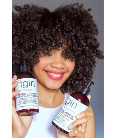 tgin Miracle RepaiRx Protective Leave In Conditioner 13oz - Biotin, Black Castor Oil - Paraben Free for Natural Hair - Repair, Restore, Protect Curls, Kinks, Waves - Buy Online on SooperMarket.com