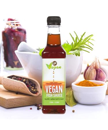Premium 24Vegan Fish Sauce: Gluten-Free, Plant-Based Umami Seasoning for Vegetarian Asian Dishes - Buy Online on SooperMarket.com