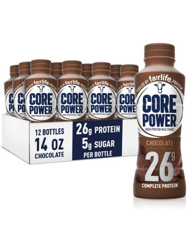 Fairlife Core Power 26g Protein Milk Shakes, Ready To Drink for Workout Recovery, Chocolate, 14 Fl Oz (Pack of 12)