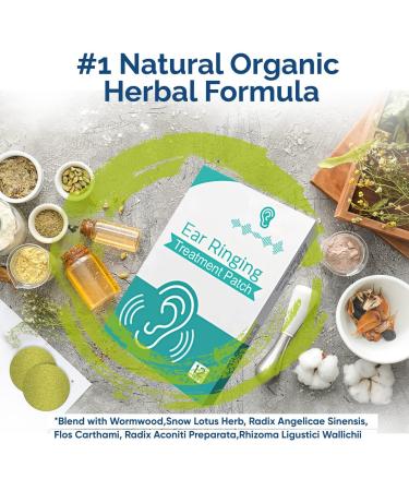 Tinnitus Relief Patches - Natural Herbal Formulation for Ringing Ears | 24 PCS Tinnitus Treatment for Hearing Loss - Improves Hearing & Boosts Blood Circulation - Buy Online on SooperMarket.com