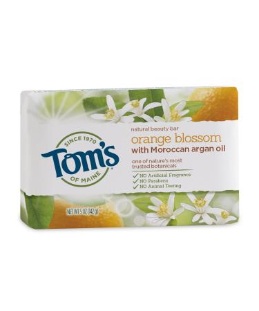 Tom's of Maine Natural Beauty Bar Soap, Orange Blossom With Moroccan Argan Oil, 5 oz.