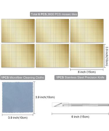 3600 Self-Adhesive Mirrors Mosaic Tiles Sticker for Crafts - Gold Square Glass Tiles Decoration - Buy Online on SooperMarket.com