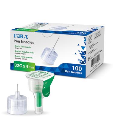 FORA Comfort Insulin Pen Needles (32G 4mm) Universally applicable 100 pieces pack