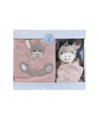 Sterntaler gift set donkey Emmi Girl flora rose consisting of children's towel and small cuddly blanket Emmi Girl flora rose Single