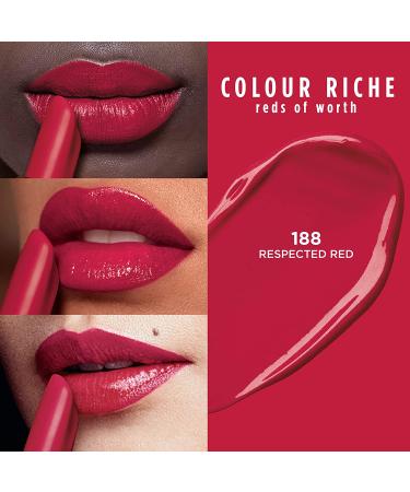 L'Oreal Paris Colour Riche Long Lasting Red Lipstick with Argan Oil & Vitamin E - 188 Respected Red - 0.13 oz - Buy Online on SooperMarket.com