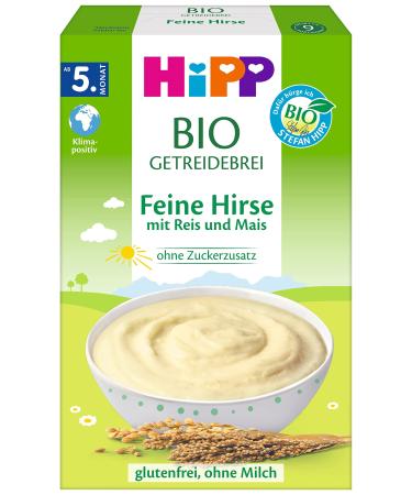 HiPP organic cereal porridge without added sugar fine millet gluten-free pack of 6 (6 x 200 g)