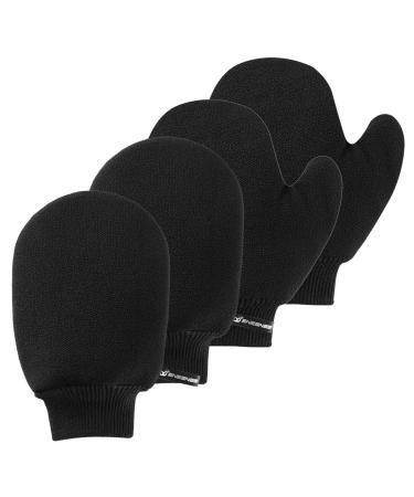 Thickened Exfoliating Glove,ENESNES 4PCS Exfoliating Body Scrubber for Shower,Korean Exfoliating Mitt,Special Dead Skin Remover and Exfoliator for Body,Great for Spray Tan Removal or Keratosis Pilaris (Regular+Mitten_4PCS)