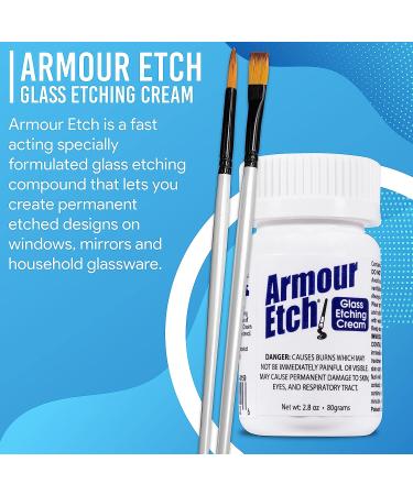 Armour Etch Glass Etching Cream Starter Kit 2.8oz + Moshify Application Brushes - Buy Online on SooperMarket.com