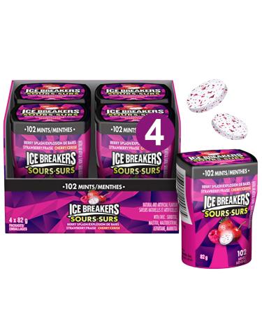 ICE BREAKERS Sours Mints Mint Candy to Share Berry Splash Flavour Sugar Free 82g (4 Count) Berry Splash Sours