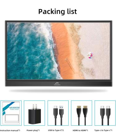 Kenowa 15.6 Touchscreen Portable Monitor - HDR 1920x1080 Eye Care IPS for Raspberry Pi PC Laptop PS4 Xbox | External Monitor with HDMI & USB Type-C - Buy Online on SooperMarket.com