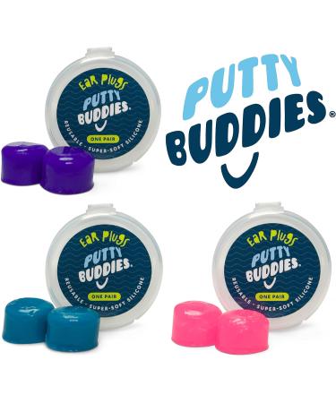 PUTTY BUDDIES Ear Plugs 10-Pair Pack - Soft Silicone for Swimming & Bathing - Doctor Recommended - Purple/Teal/Magenta - Buy Online on SooperMarket.com