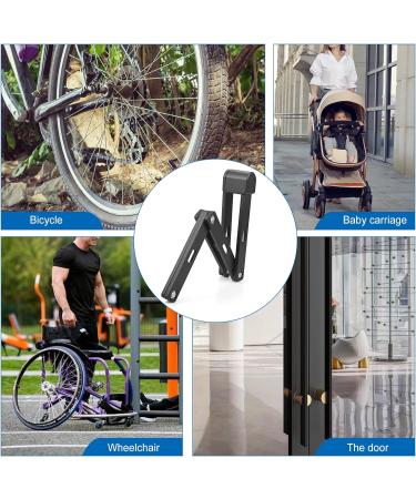 High-Security Folding Palace Bicycle Lock - Hardened Steel 6 Joints Includes 2 Keys & Key Ring - Perfect for Bikes & MTBs Black - Buy Online on SooperMarket.com
