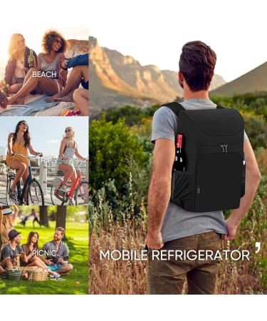 Insulated Leak Proof AUSQI Backpack Cooler - 45 Cans, Waterproof Thermal Bag - Portable & Lightweight, Ideal for Travel, Camping, Beach - Black - Buy Online on SooperMarket.com