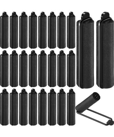 60 Pieces Satin Foam Sponge Hair Rollers Soft Foam Hair Styling Curlers Flexible Hairdressing Curlers Black Perm Rods Wave Curlers (0.6 Inch) 0.6 Inch (Pack of 60)