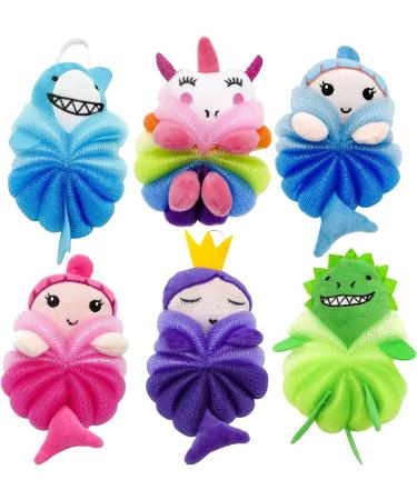 Colorful Cartoon Unicorn Loofah Pouf | Kids & Adults Bath Sponge Scrubber - Buy Online on SooperMarket.com