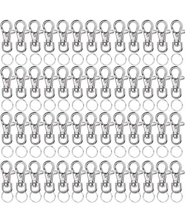 160PCS Metal Swivel Clasps Lanyard Snap Hook with Key Ring, LEOBRO 80PCS Small Swivel Snap Hook Lobster Claw Clasp and 80PCS Key Rings Jump Ring for Keychains, Lanyard, Key, Charm, Jewelry, Art Crafts