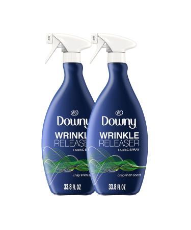 Downy Wrinkle Releaser Plus Static Remover (Crisp Linen) - 33.8 Fluid Ounce, Pack of 2