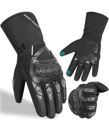 Westwood Fox Winter motorcycle gloves for men and women waterproof motorcycle gloves touchscreen light warm protective gloves for BMX ATV UTV mountain biking m black