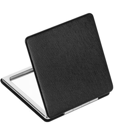 YTZJ Direct Premium Compact Makeup Mirror for Men Women and Girls Black Portable Travel Vanity Mirrors for Pocket Wallet Purse Handbag Foldable 2-Sided Magnifying Cosmetic Mirror