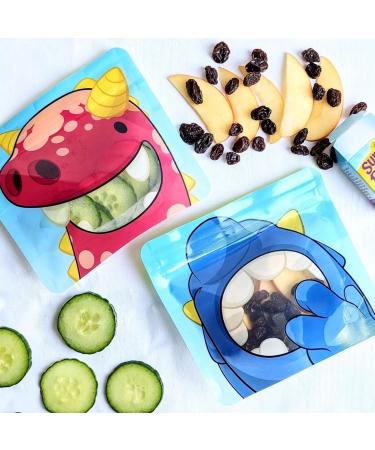Nom Nom Kids 10 Reusable Snack Bags - Monster Design, BPA-Free, No Leak, Air-Tight, Ideal for Baby Led Weaning, Eco-Friendly - Buy Online on SooperMarket.com