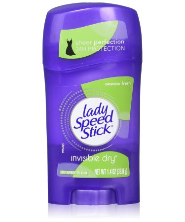 Lady Speed Stick Deodorant 1.4oz Powder Fresh Invisible Dry (6 Pack)