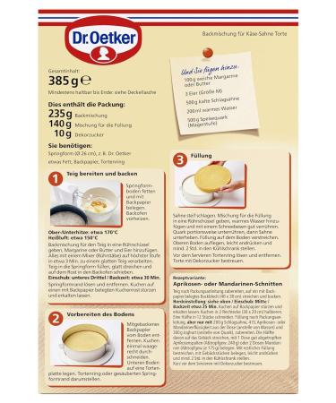 Dr. Oetker Cheese Cream Cake Baking Mix - 385g | Easy & Delicious Cheesecake Recipe - Buy Online on SooperMarket.com