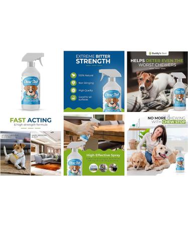 Buddy's Best Anti Chew Spray for Puppies & Dogs | Stop Chewing Training Spray | Deters Chewing & Biting | Fast-Acting & Safe Remedy | 250ml - Buy Online on SooperMarket.com