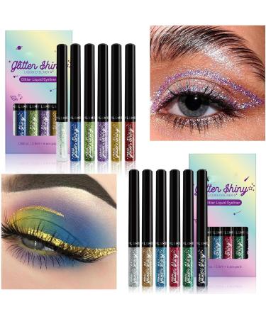 Glitter Eyeliner Waterproof Liquid Pencil Set - Bold Colors Eye Makeup Pen for Long-Lasting Effects - Women's Gift - Buy Online on SooperMarket.com