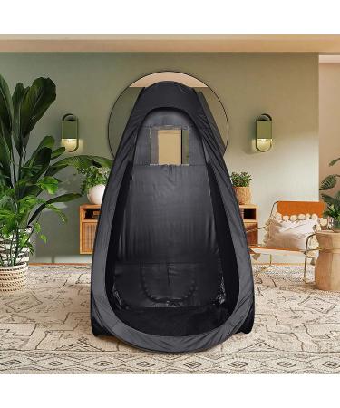AW Black Portable Spray Tanning Tent Pop Up Booth | Sunless Waterproof with Clear Window & Carry Bag | 49x45x84 - Perfect for Makeup & Painting - Buy Online on SooperMarket.com