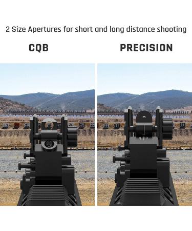 FEYACHI S17 Flip Up Visors - Foldable Front & Rear Iron Sights | Airsoft Accessories for Picatinny Rail - Buy Online on SooperMarket.com