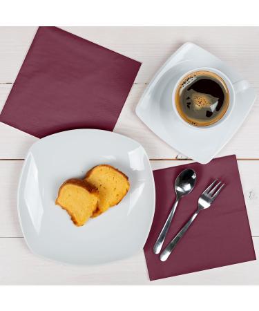 HEKU 100 Monochrome Napkins - 3-Layer 33x33cm | Highly Absorbent & Stylish Bordeaux | Uniform Quality for Events & Gastronomy | Practical 5-Pack - Buy Online on SooperMarket.com