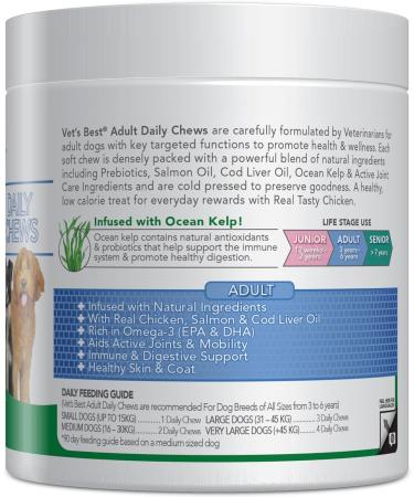 Vets Best Daily Soft Chews for Adult Dogs - 180 Chews | Premium Dog Supplements - International Shipping Available - Buy Online on SooperMarket.com