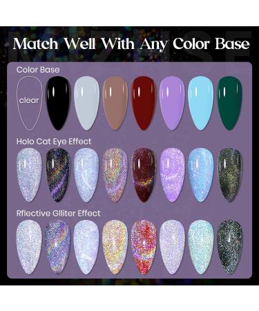 MIZHSE Universal Reflective Rainbow Cat Eye Gel Nail Polish | 10ml Holographic 9D Laser Manicure for Stunning Nail Art Salon - Buy Online on SooperMarket.com