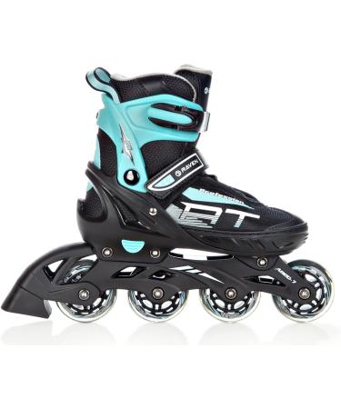 Raven Adjustable 2-in-1 Inline & Ice Skates - Professional ABEC7 Shock Absorbing Triple Foam Black/Mint (Size 38-42) - Buy Online on SooperMarket.com