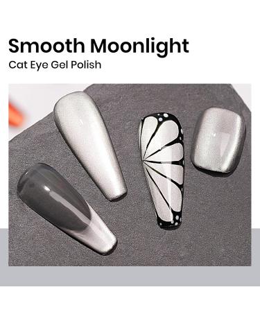 MIZHSE Cat Eye Gel Nail Polish 12mL - Silver Moonlight Glitter UV LED Soak Off for Nail Art & DIY Manicure - Buy Online on SooperMarket.com