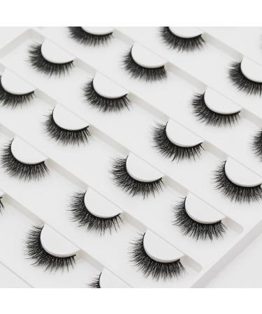 Dedila Short Natural 3D Mink False Eyelashes - 16 Pairs| Double Layer Fluffy Volume Makeup| Lightweight & Reusable Extensions - X02 - Buy Online on SooperMarket.com