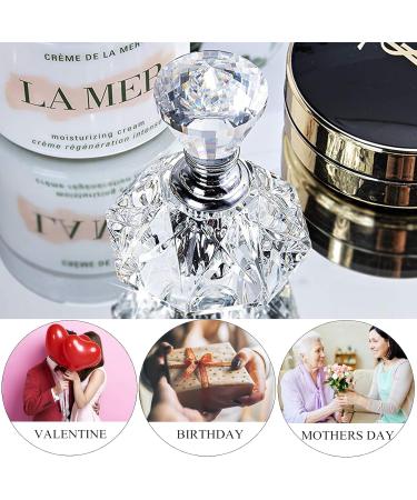 H&D Clear Art Carved Crystal Mini Refillable Perfume Bottle - 5ml (Set of 3) - Elegant Travel Size Fragrance Containers - Perfect Gift Idea - Buy Online on SooperMarket.com