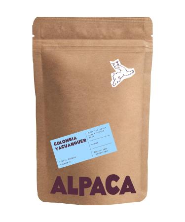 Alpaca Whole Bean Coffee | 100% Arabica Coffee Beans | Plastic-Free | Speciality Coffee Organic Original Blend | Suitable for French Press Filter Espresso Machines | Colombia Yacuanquer 1kg Colombia Yacuanquer 1KG