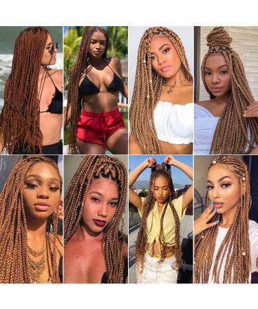 Xusuperb 30 Pre-Stretched Auburn Braiding Hair Extensions - 6 Pack Soft Yaki Kanekalon Rasta Braids (Color 30#) - Buy Online on SooperMarket.com