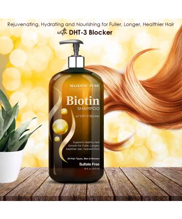 Majestic Pure Biotin Shampoo for Hair Growth - DHT-3 Blocker - Sulfate Free - 16 fl oz - Buy Online on SooperMarket.com