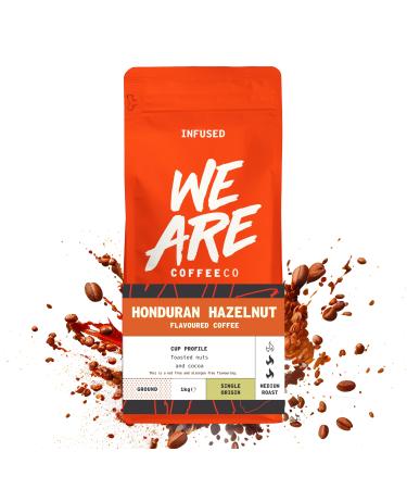 Coffee Ground 1kg Bag Honduras Hazelnut Flavoured Ground Coffee Nuts & Cocoa Notes Arabica Medium Roast Fresh Coffee Single Origin Omni Grind (We Are Coffee Co) Hazelnut 1.00 kg (Pack of 1)