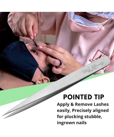 Tweezer Wishbeauty Pointed and Slant Pointed Eyebrow Tweezers for Women & Men - 2pc Precision Tweezers for Eyebrows Facial Hair & Ingrown Hair Removal - Stainless Steel - Buy Online on SooperMarket.com