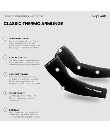GripGrab Classic Winter Bicycle Arm Warmers - Non-Slip Thermal Cycling Gear for Road Gravel & MTB - Size M - Ideal for Cold Weather Cycling - Buy Online on SooperMarket.com