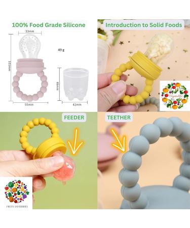 Baby Led Weaning Feeding Set (17 Pcs) | Suction Silicone Bowl, Self-Feeding Utensils & Fruit Feeder Cup | Rose Pink V2 - Buy Online on SooperMarket.com