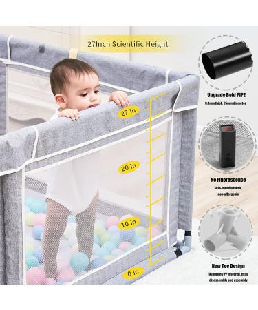 Baby Playpen: Sturdy Safety Play Center for Toddlers & Infants - 50x50 Inch Grey - Buy Online on SooperMarket.com